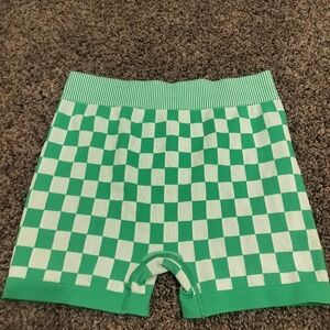 Seamless Checkered Biker Shorts